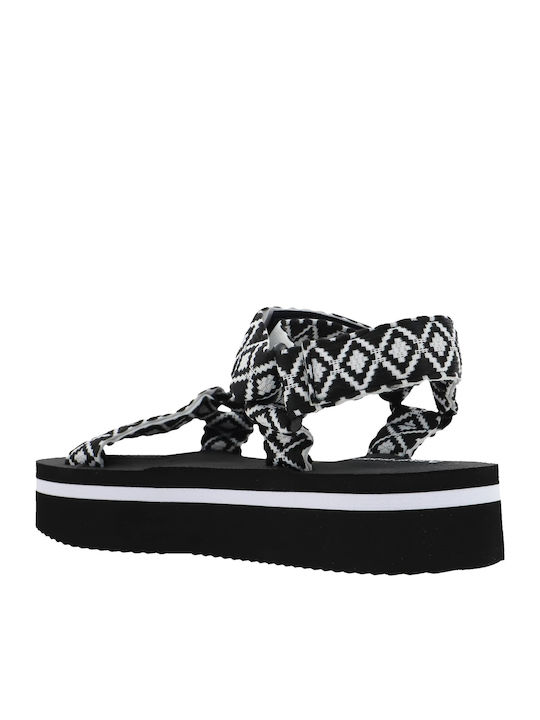 Camping2-A Γυναικεία Σανδάλια Flatforms Μαύρα