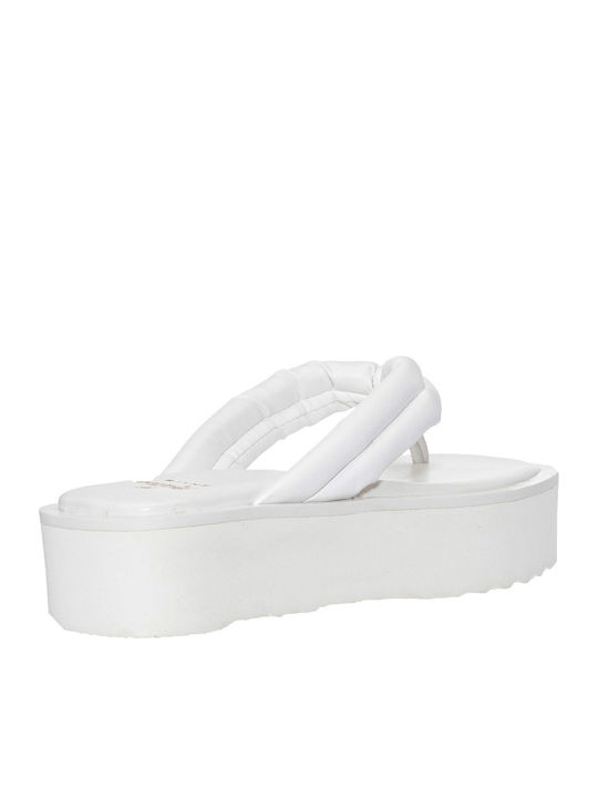 Women's Flat Sandals Flatforms in White Color