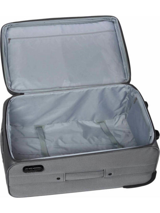Diplomat Small The London Collection Cabin Fabric Grey Suitcase With 2 Wheels Height 55cm