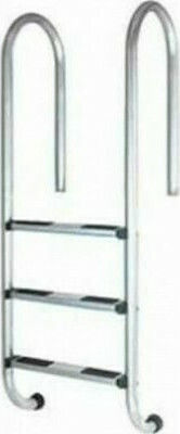 Kripsol Muro Σκάλα Πισίνας από Ανοξείδωτο Ατσάλι 119.6x50εκ. Ασημί