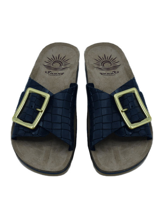 Lisa 35 Leather Women's Flat Sandals Anatomic in Black Color