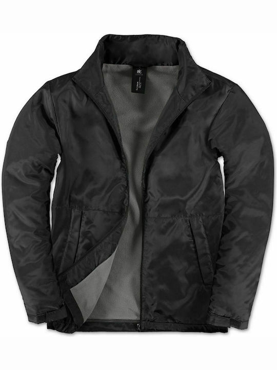 B&C JM825 Men's Winter Jacket Waterproof and Windproof Black / Warm Grey