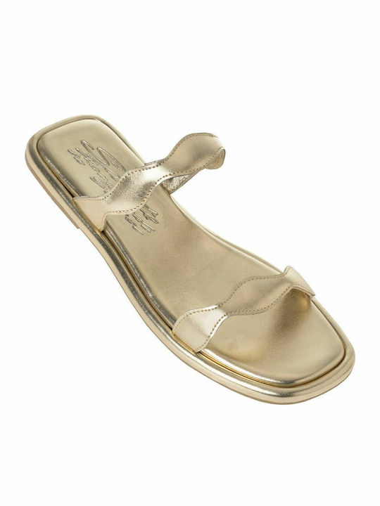 Women's Flat Sandals in Gold Color