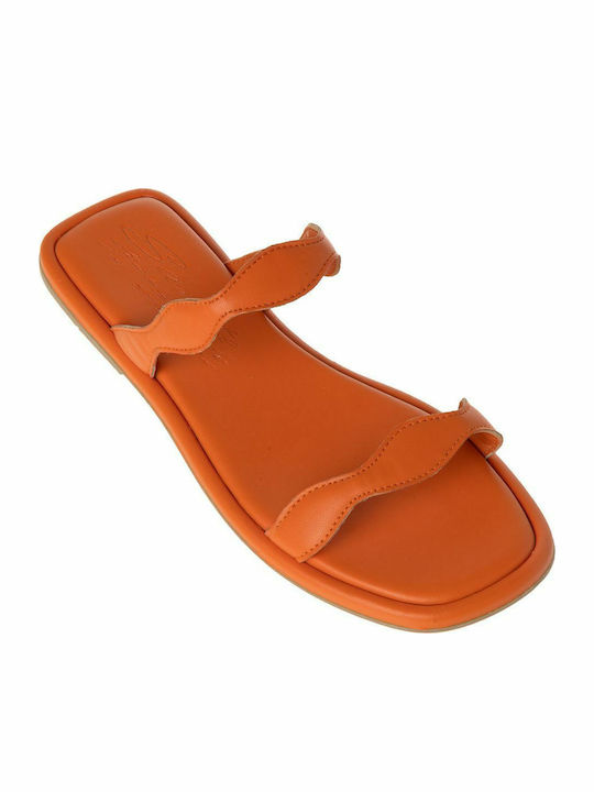 Women's Flat Sandals in Orange Color