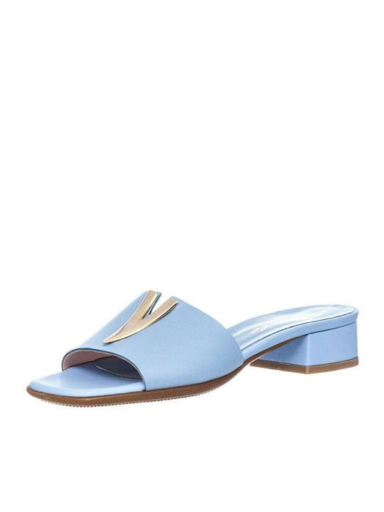 Leder Sandalen Hellblau