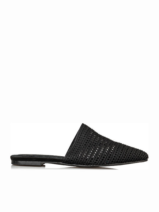 Flach Mules in Schwarz Farbe