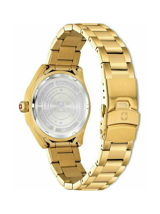 Swiss Military Hanowa Watch with Gold Metal Bracelet