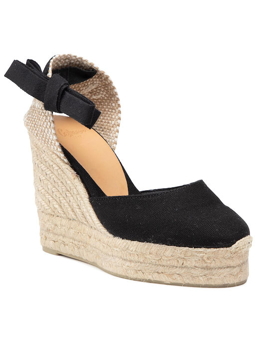 Castaner Carina Women's Suede Platform Espadrilles Black