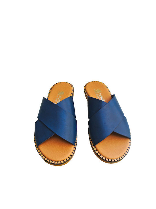 Blondie Anatomical Blue Slippers cu talpă flexibilă Greek Made