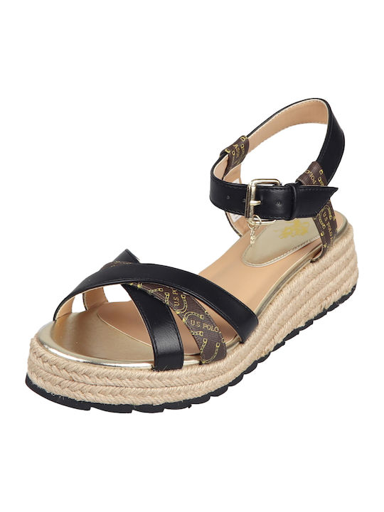 Kate Women's Ankle Strap Platforms Black