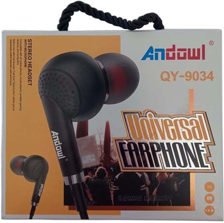 Andowl QY-9034 In-ear Handsfree με Βύσμα 3.5mm Μαύρο