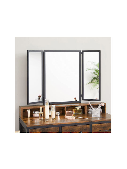 Schminktisch aus Holz & Metall Coffee mit Spiegel 90x40x141cm