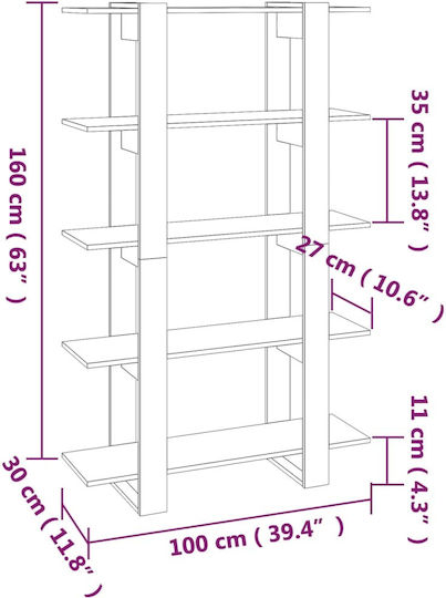 Bibliothek Grau 100x30x160cm