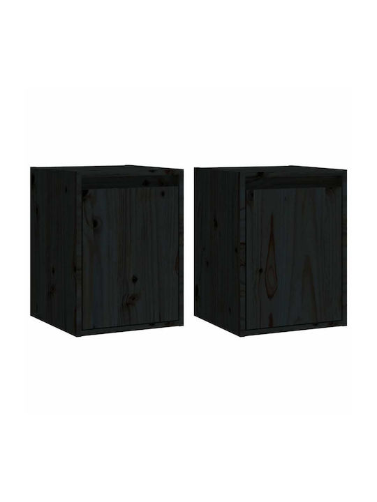 Cabinets Wall Black 2pcs 30x30x40cm