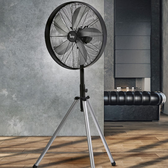 Izzy IZ-9025 Ανεμιστήρας Ορθοστάτης 80W Διαμέτρου 46cm Μαύρος