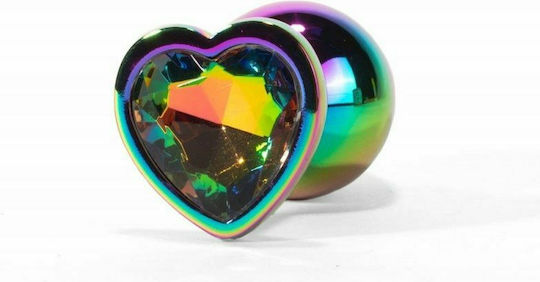Debranet X-Men Secret Shine Metal Rainbow Heart Anal Plug Groß Rainbow