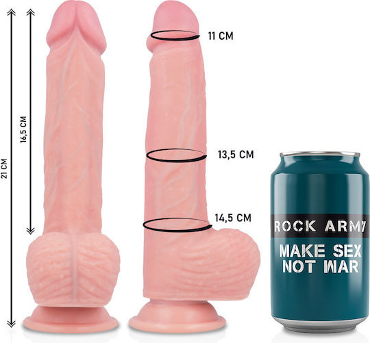 Rock Army Spitfire Gurtzeug mit Dildo 21cm in Hautfarbe