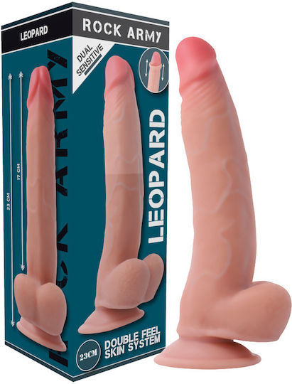 Rock Army Leopard Harness με Dildo 23cm στο χρώμα του δέρματος