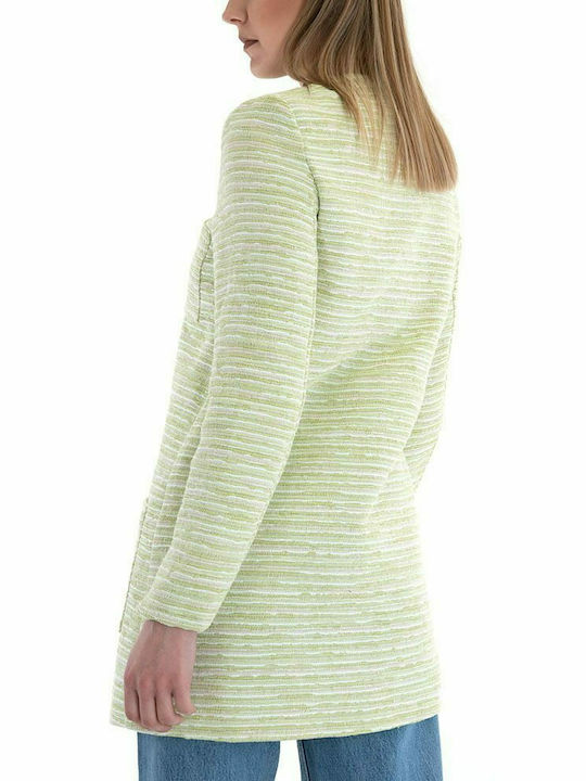 MATCHBOX LONGSLEEVE STRIPE BLAZER WOMEN MATCHBOX WHITE-GREEN (MTCHBX-L5357)