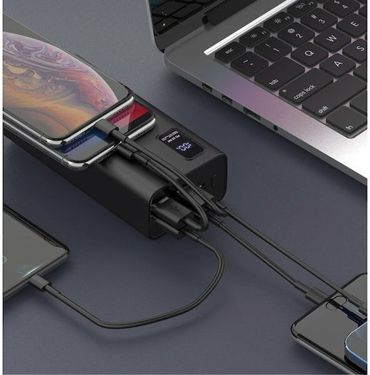 Platinet PL0415 Power Bank 30000mAh 22.5W с 4 USB-A порта и USB-C порт Power Delivery / Бързо зареждане 3.0 Черен