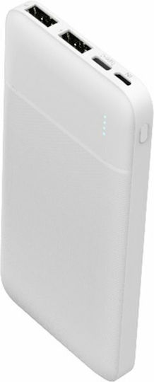 Platinet PL0407 Power Bank 10000mAh με 2 Θύρες USB-A Λευκό