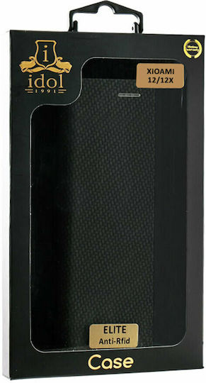 Idol 1991 Elite Anti-RFID Книга Изкуствена кожа Черен (Xiaomi 12 / 12X)