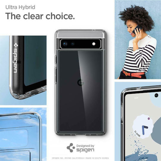 Spigen Ultra Hybrid Задна корица Пластмаса 2мм Кристално чиста (Google Pixel 6a)