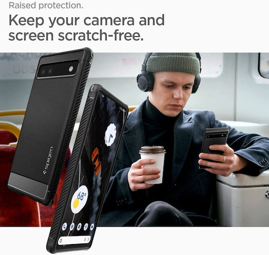 Spigen Rugged Armor Back Cover Silicone 2mm Matte Black (Google Pixel 6a)
