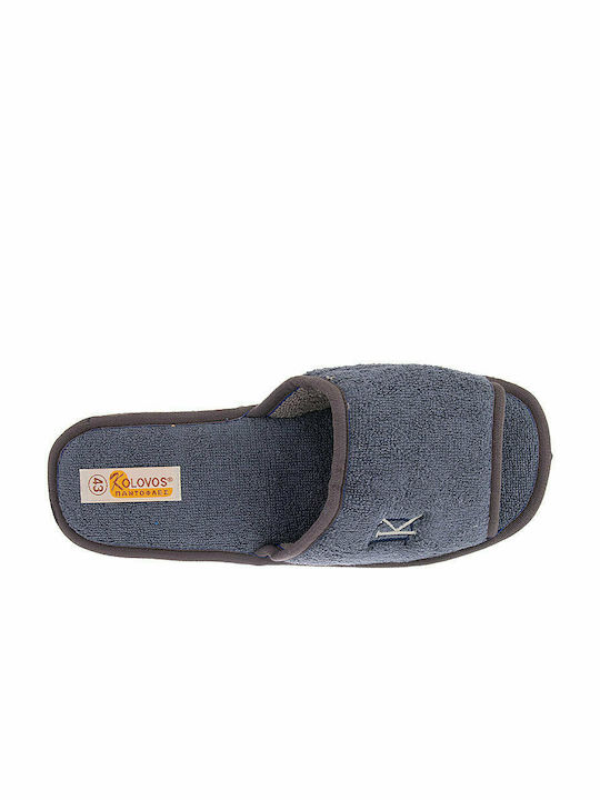 Kolovos Men's Terry Slippers Gray