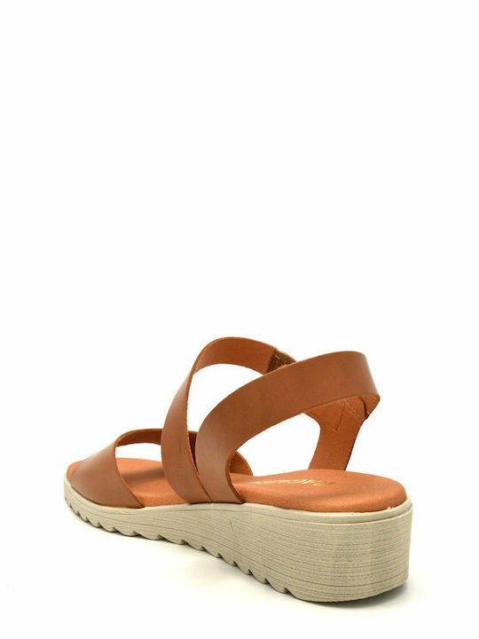 Anatomic Women's Leather Ankle Strap Platforms Tabac Brown