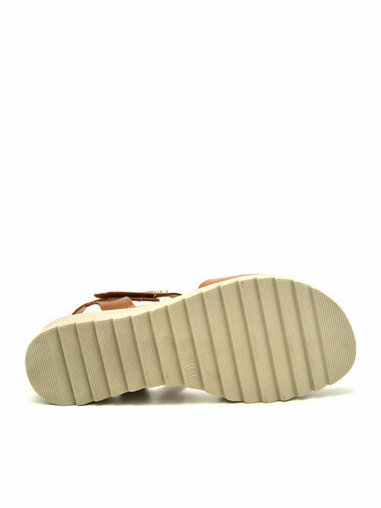 Anatomic Women's Leather Ankle Strap Platforms Tabac Brown