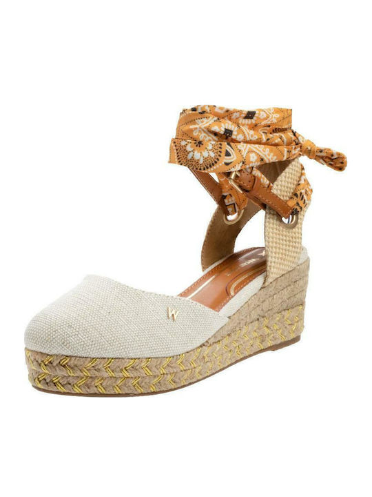 Bella Damenplattformen im Espadrilles-Stil Ecru