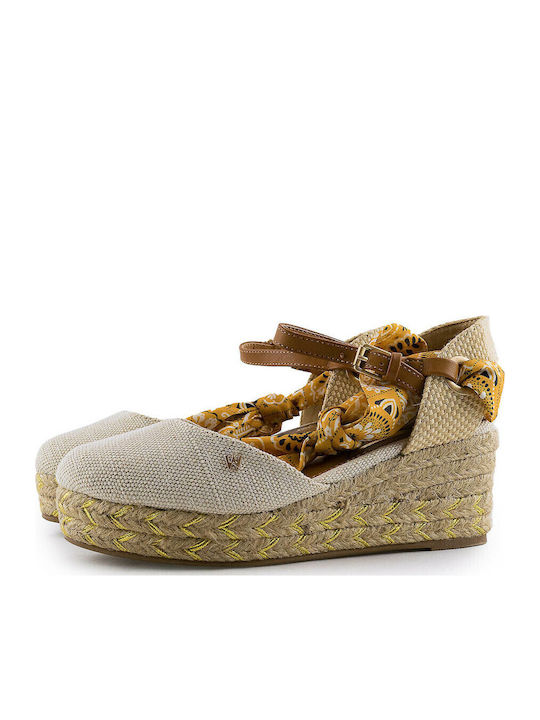 Bella Damenplattformen im Espadrilles-Stil Ecru