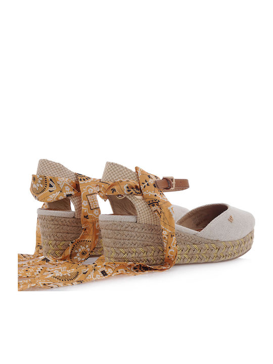 Bella Damenplattformen im Espadrilles-Stil Ecru