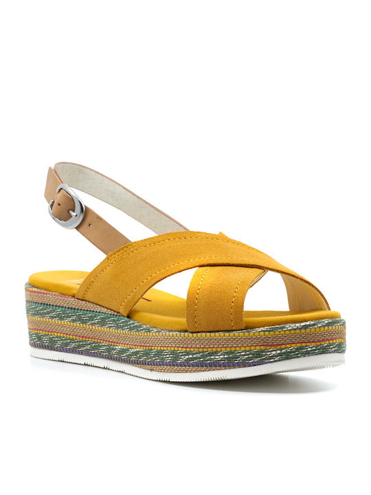 Capri Women's Suede Platform Shoes Yellow