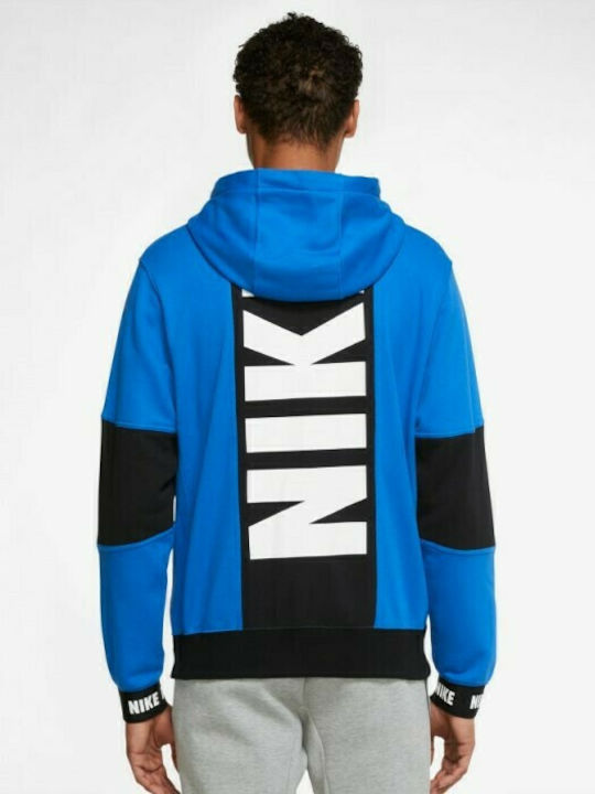 Nike Sportswear Essentials Herren Sweatshirt Jacke mit Kapuze und Taschen Blau