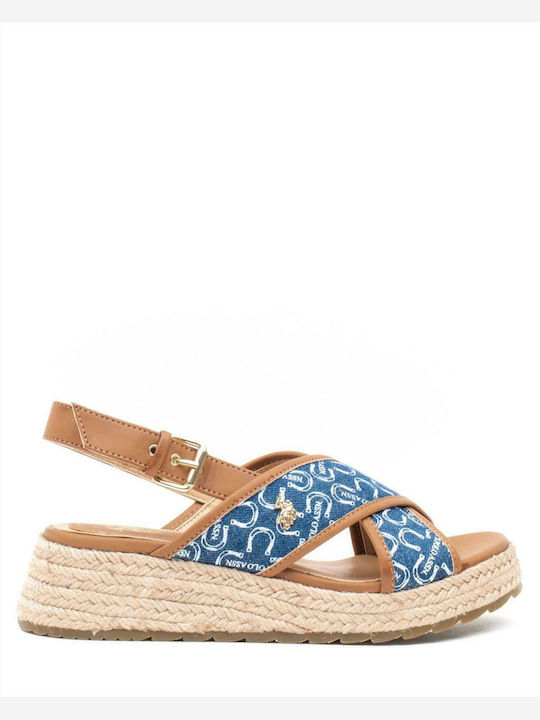 Kate Women's Fabric Platform Espadrilles Navy Blue