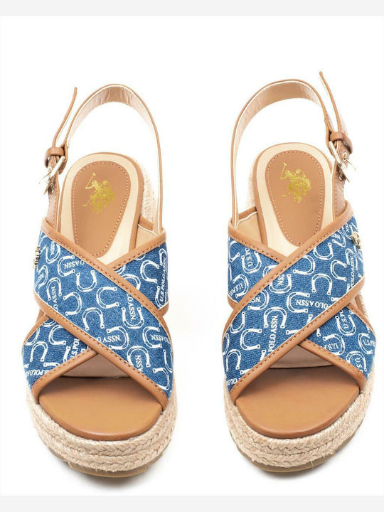 Kate Women's Fabric Platform Espadrilles Navy Blue
