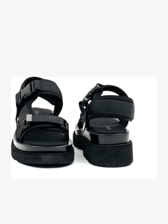 Wrench Women's Fabric Ankle Strap Platforms Black