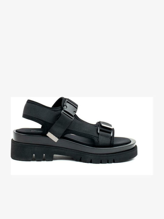Wrench Women's Fabric Ankle Strap Platforms Black