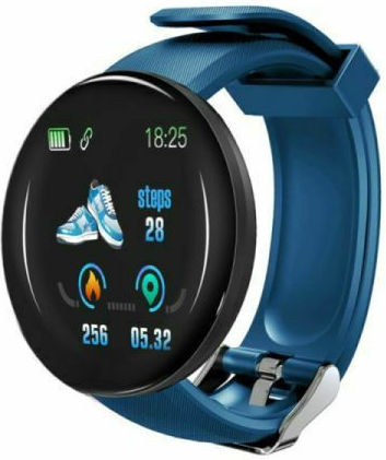 D18 Smartwatch with Heart Rate Monitor (Blue)