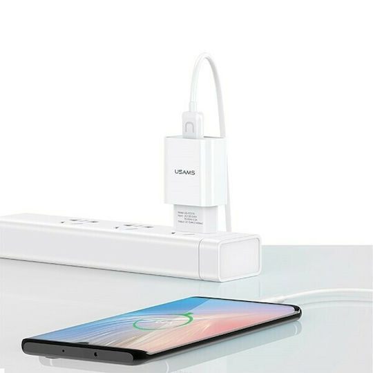 Usams с USB-A порт и кабел USB-C Бял (T21)