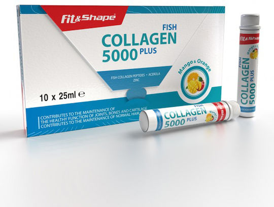 Fit & Shape Fish Collagen Plus 10x25ml mit Vitamin C 250ml Orange Mango