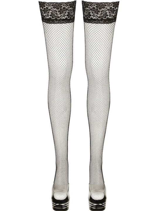 Cottelli Collection Fischernetzstrümpfe mit Spitze Sexy Socken Schwarz