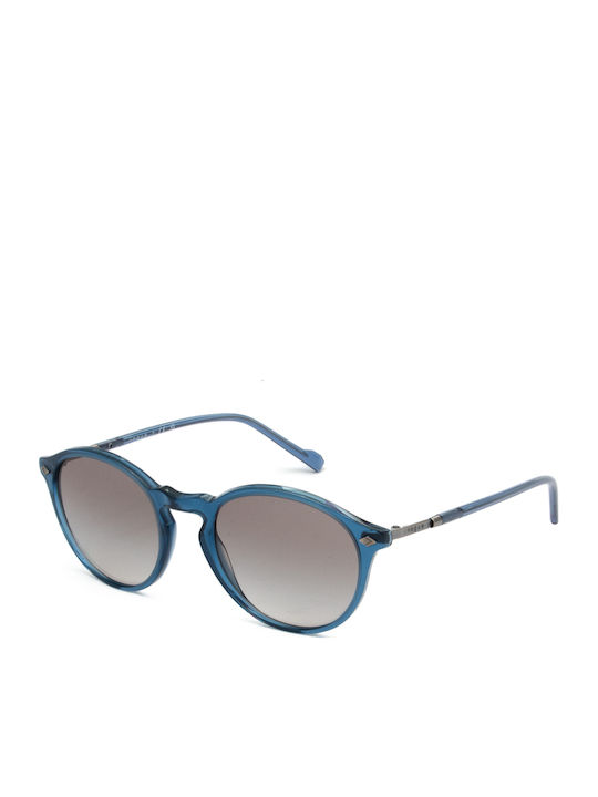 Vogue Unisex Sunglasses with Blue Horn-Rimmed Frame and Grey Gradient Lenses