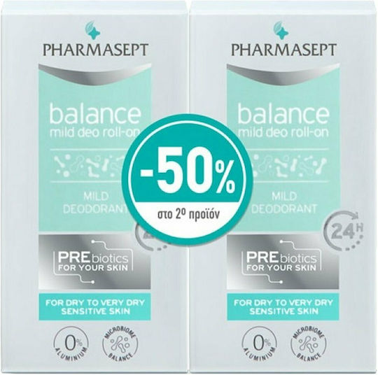 Pharmasept Balance Mild Deo Дезодорант 24h Рол-он Без алуминий 2x50ml