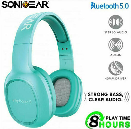 Sonic Gear Airphone 3 Fără fir / Cu fir Over Ear Căști cu 8 ore de Funcționare Turcoaz