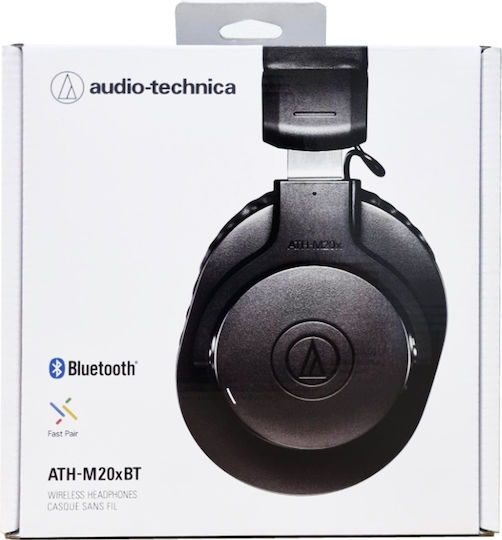 Audio Technica ATH-M20xBT Wireless / Wired Over Ear Headphones with 60 hours of Operation and Quick Charge Black