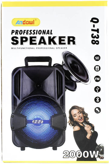 Andowl Karaoke Speaker With Wired Microphone And Lighting Effects Q-T38 Q-T38 Black