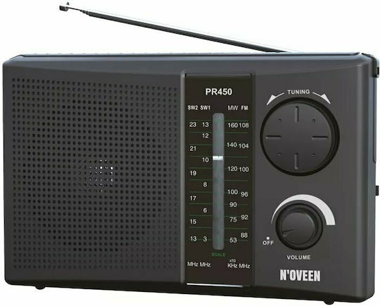 N'Oveen PR450 Φορητό Ραδιόφωνο Ρεύματος / Μπαταρίας Μαύρο